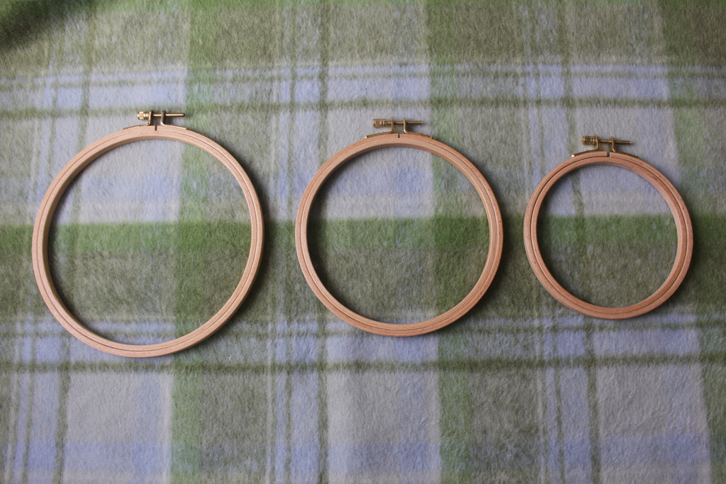 Beech Embroidery Hoops with gold-tone hardware